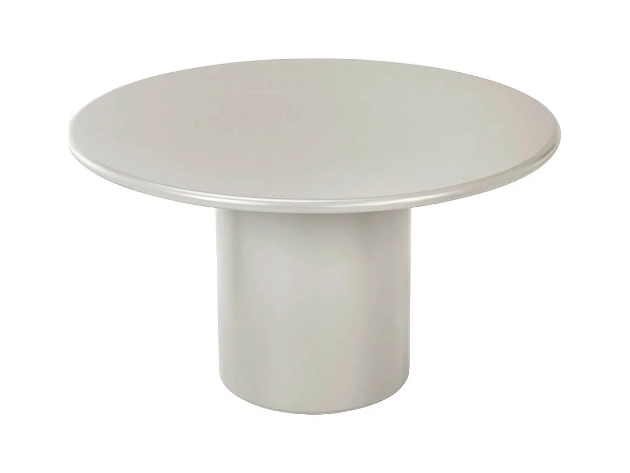 NAVALIA - Table repas ronde pied central en MDF laqué sable