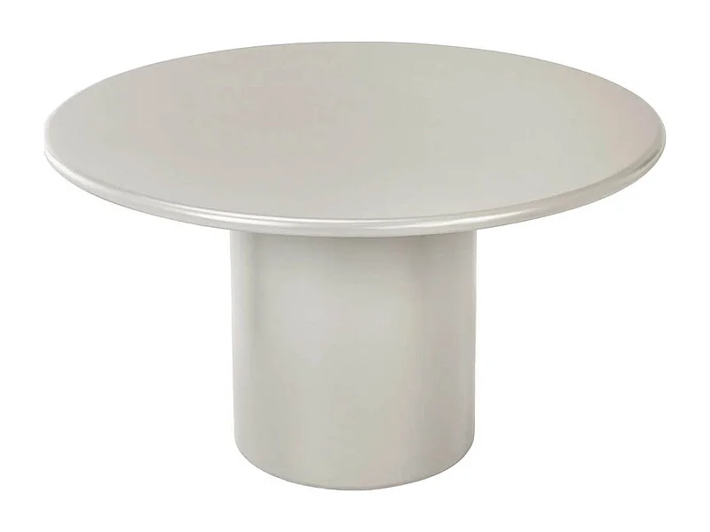 NAVALIA - Table repas ronde pied central en MDF laqué sable