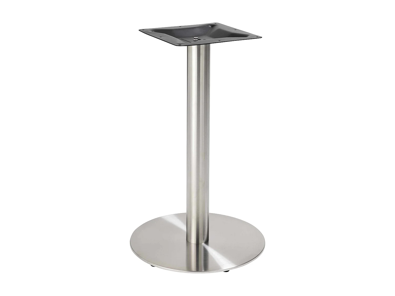 Table à manger ronde 60 cm plateau noir/argent et pied argenté