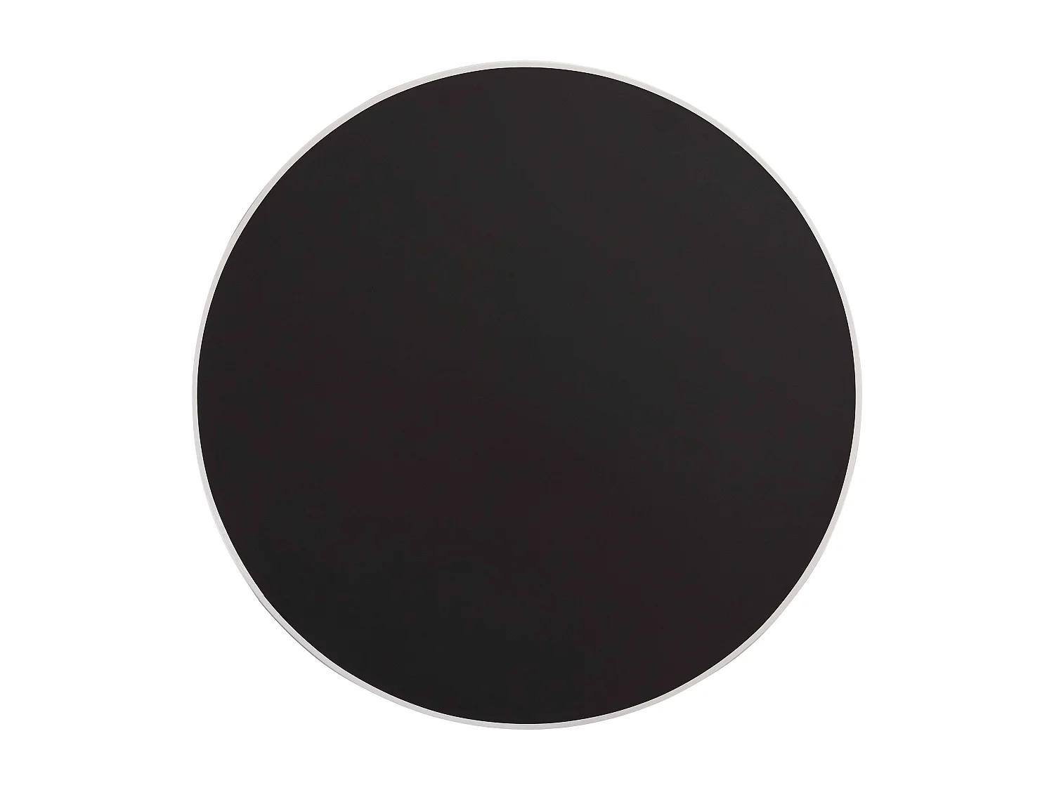 Table à manger ronde 60 cm plateau noir/argent et pied argenté