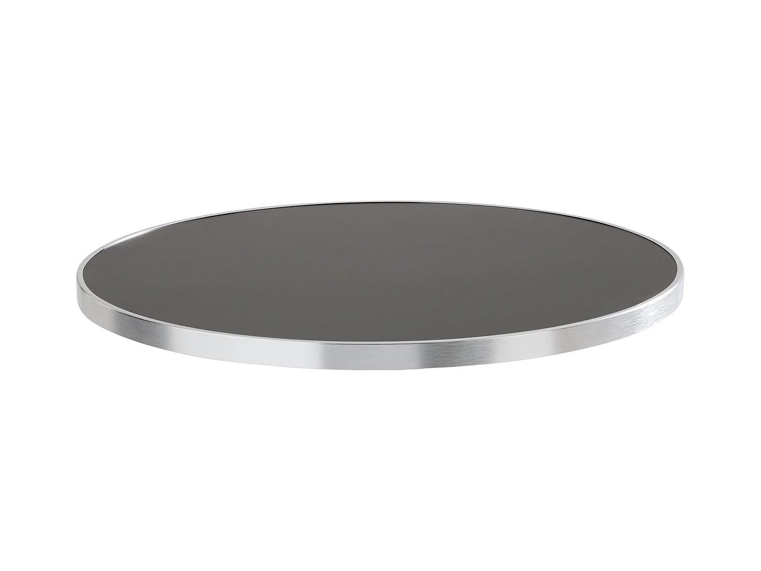 Table à manger ronde 60 cm plateau noir/argent et pied argenté