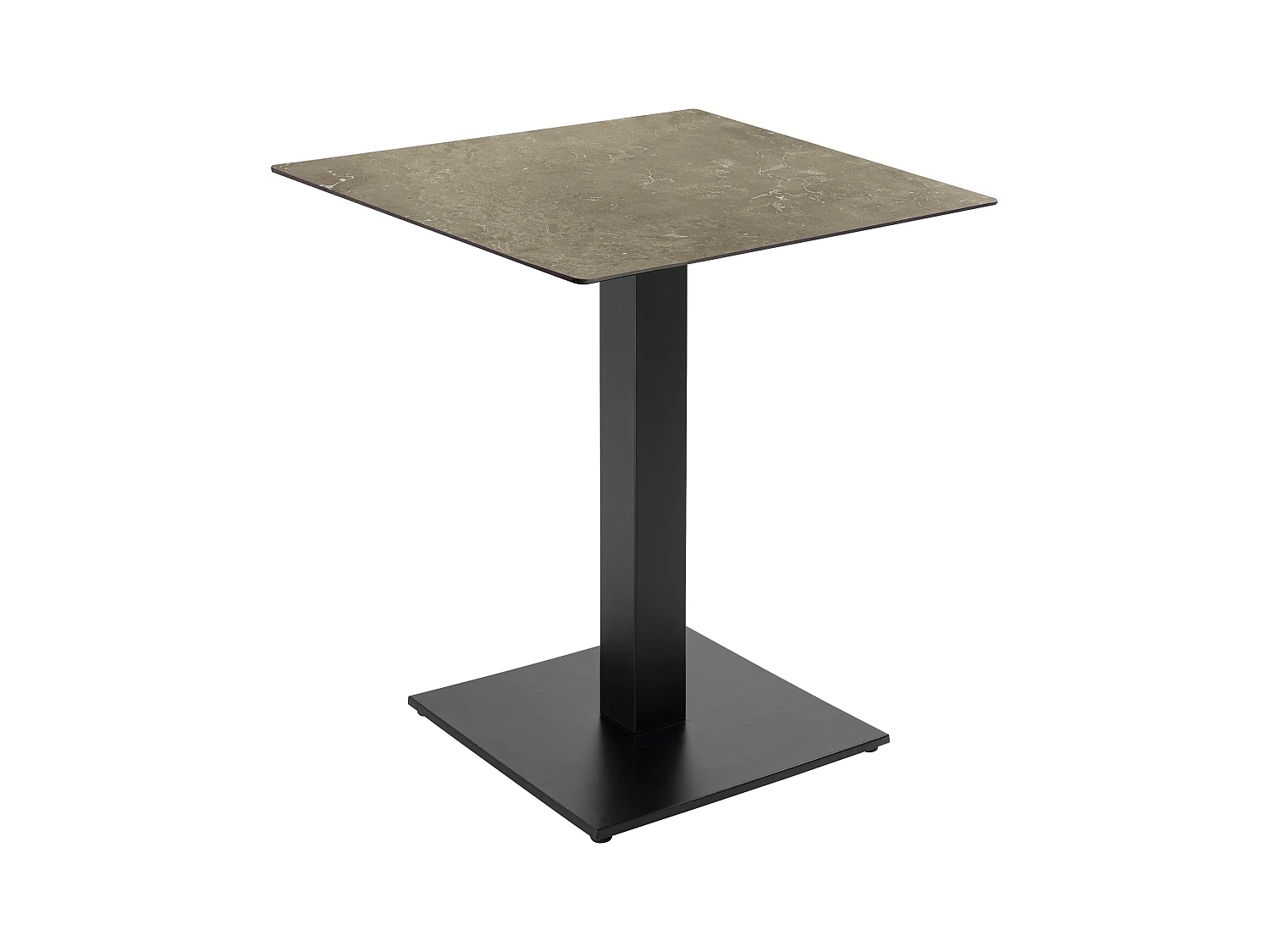 Table à manger 70 x 70 cm revêtement marbre blanc