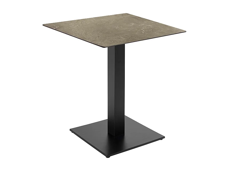 Table à manger 70 x 70 cm revêtement marbre blanc