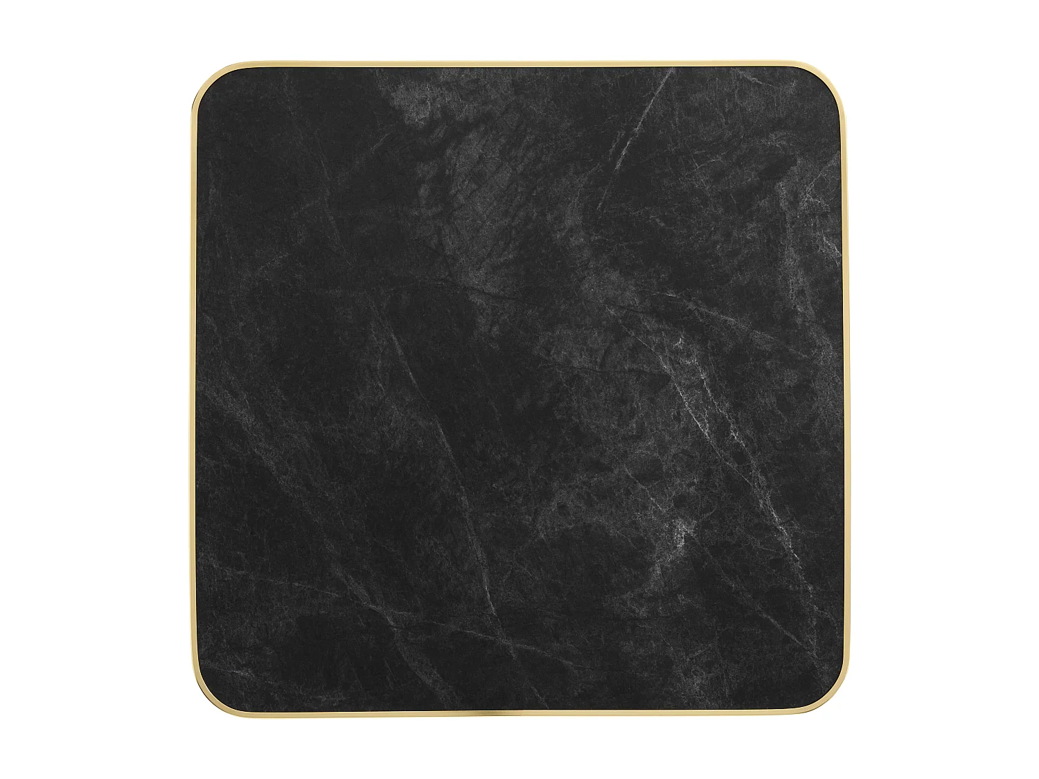 Table carrée 60 cm inclinable plateau marbre noir/doré et pied noir