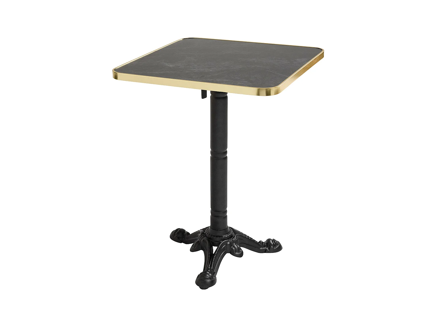 60 cm vierkante kanteltafel met zwart/gouden marmeren blad en zwarte