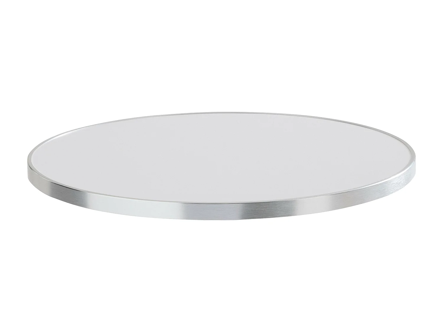 Table à manger ronde 60 cm plateau blanc/argent et pied argenté