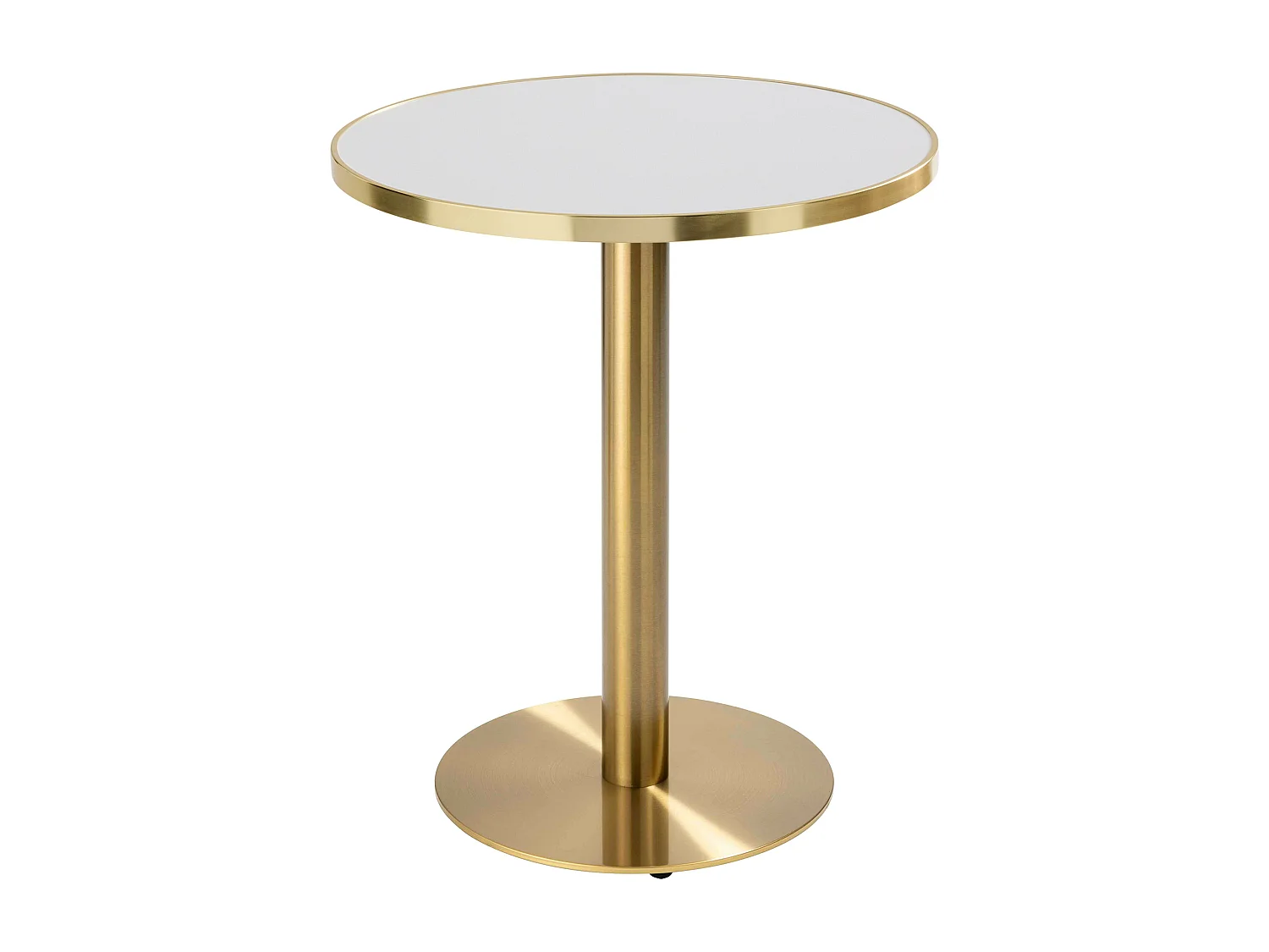Ronde eettafel 60 cm wit/goud blad en gouden poten