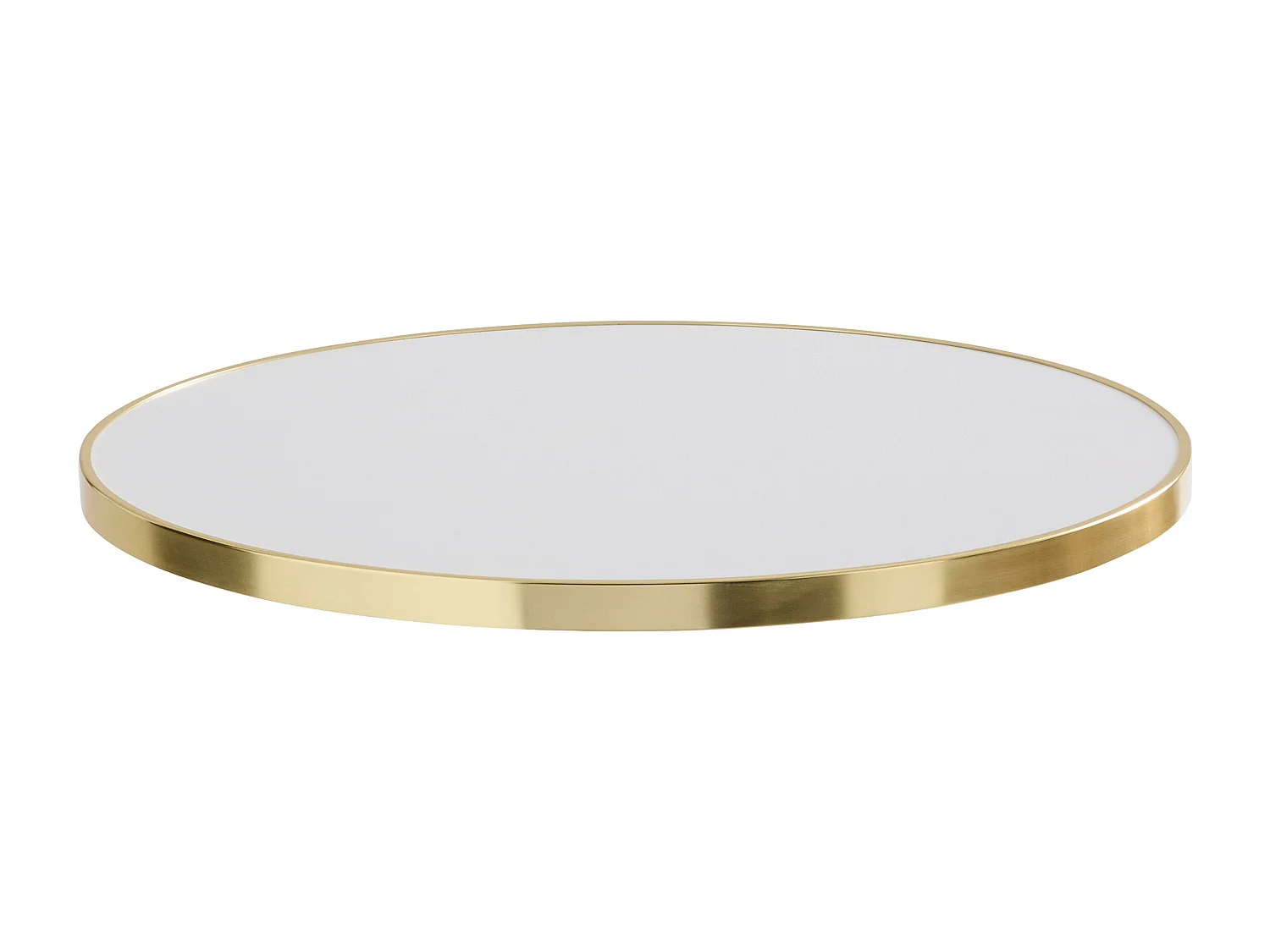 Table à manger ronde 60 cm plateau blanc/argent et pied doré
