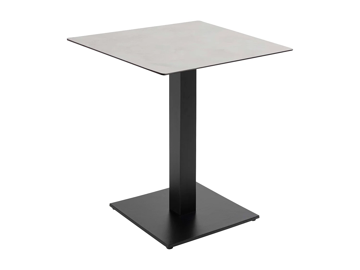 Table à manger 70 x 70 cm revêtement béton gris clair