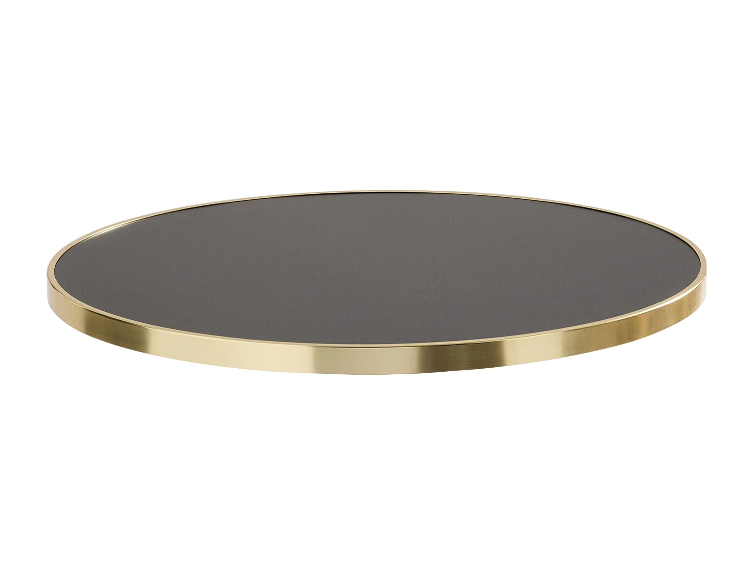 Table à manger ronde 60 cm plateau noir/doré et pied doré