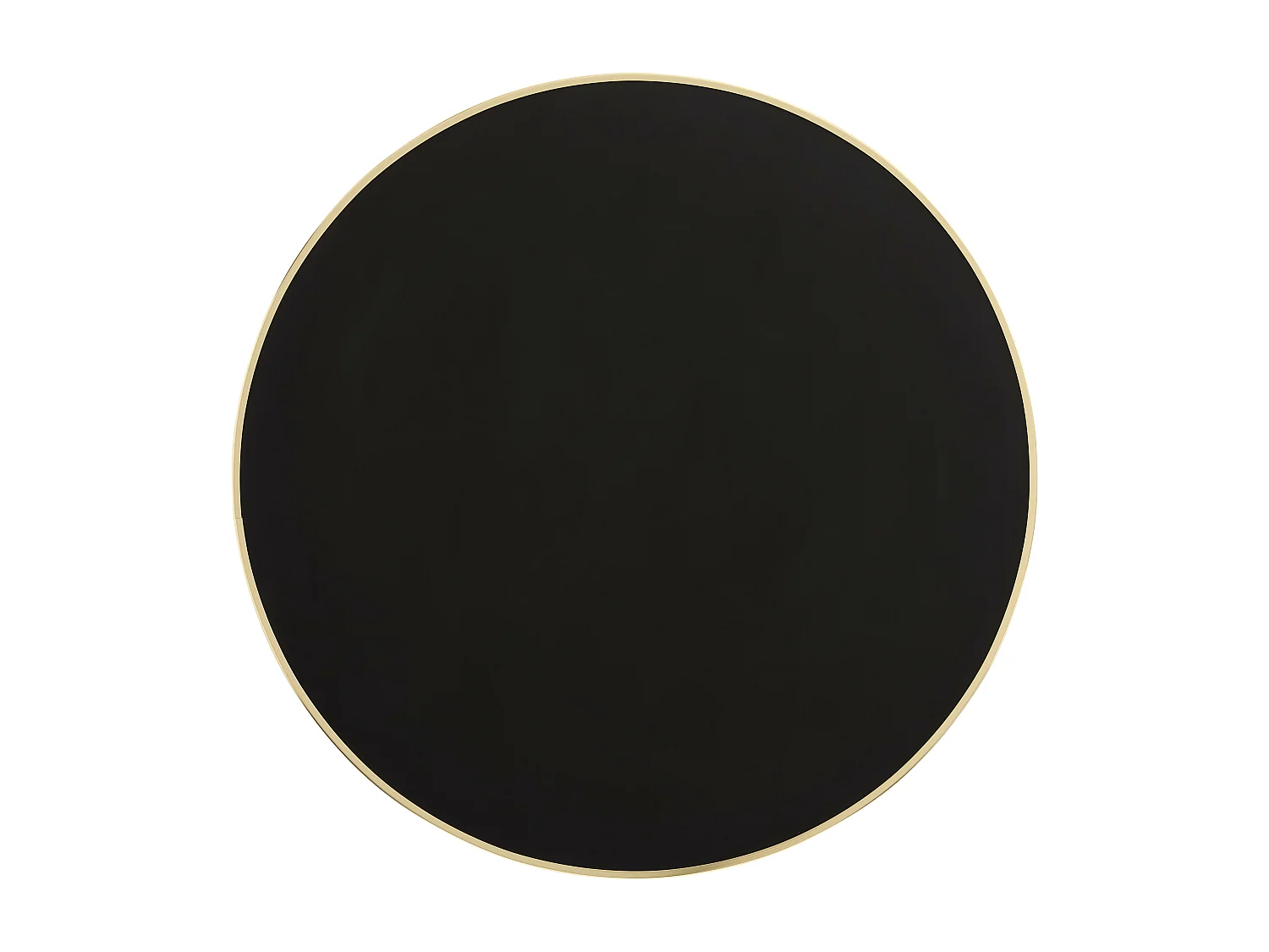 Table à manger ronde 60 cm plateau noir/doré et pied doré