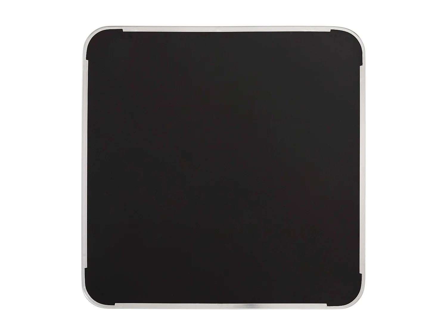 Table carrée 60 cm inclinable plateau noir/argent et pied noir