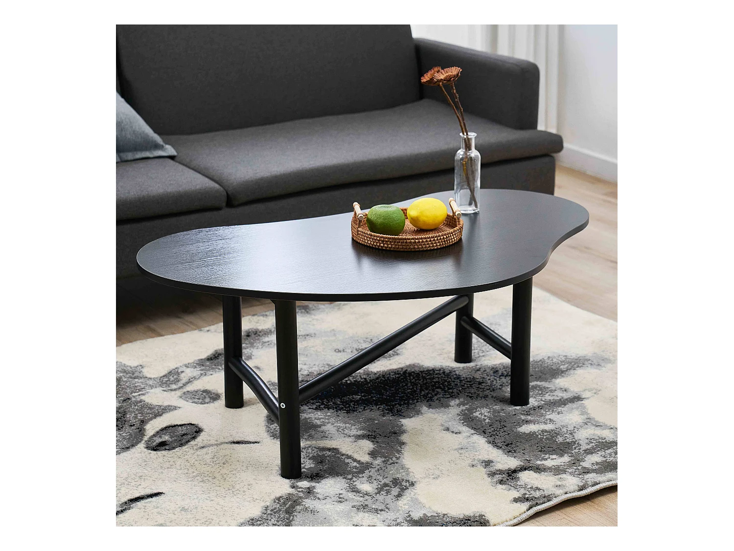 Table basse décor mélaminé noir
