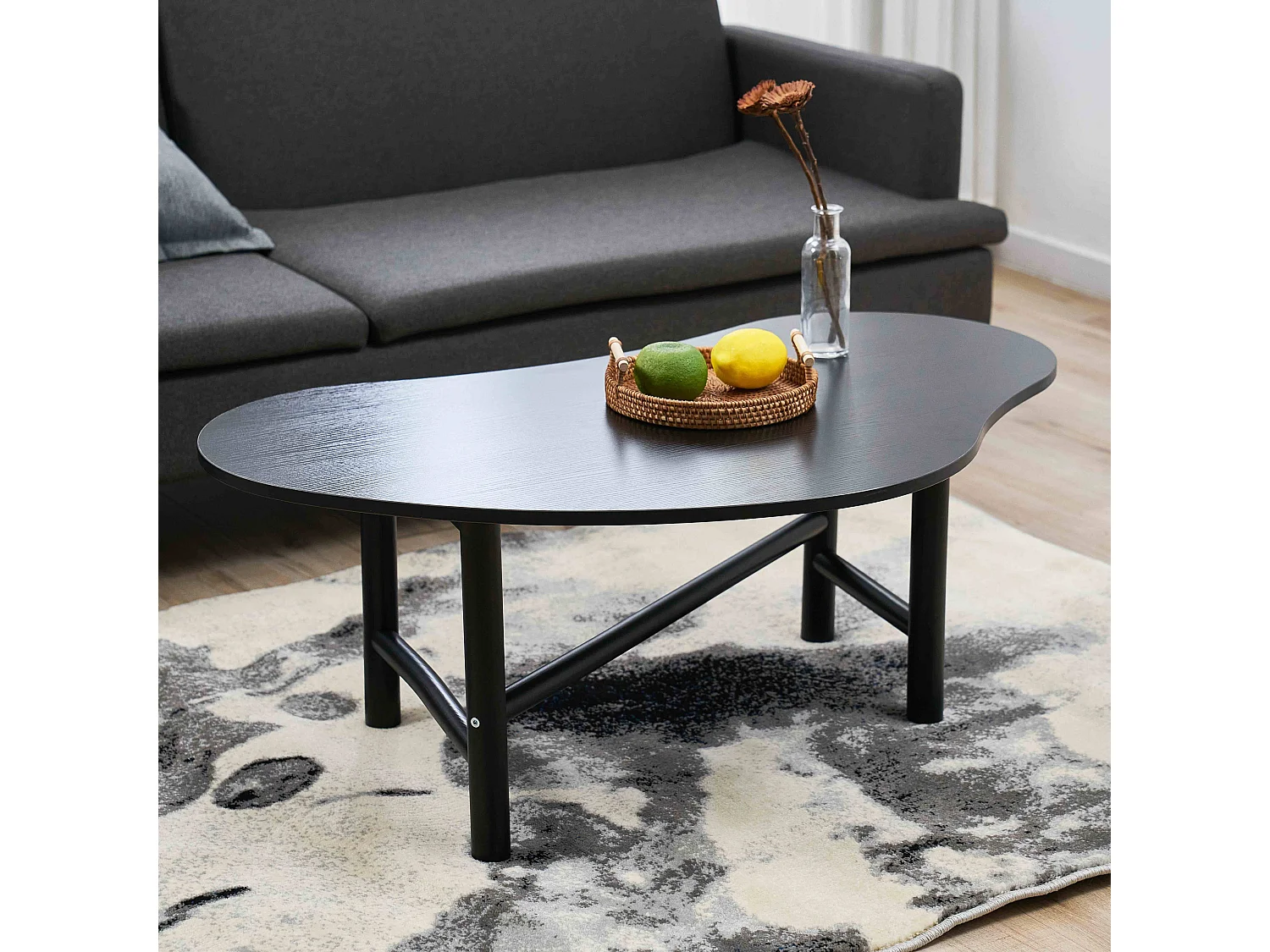 Table basse décor mélaminé noir