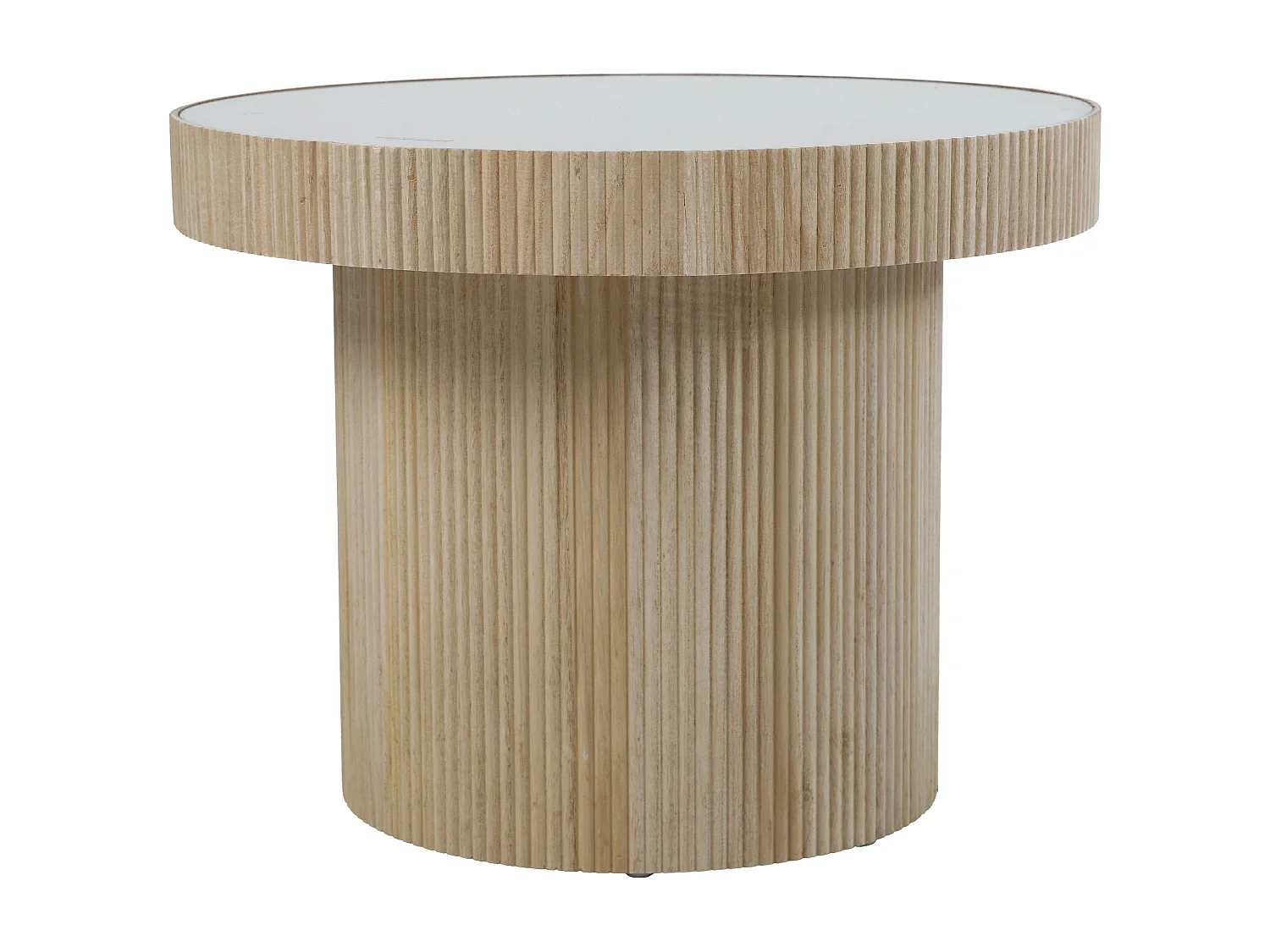 Table basse en MDF, bois et verre trempé