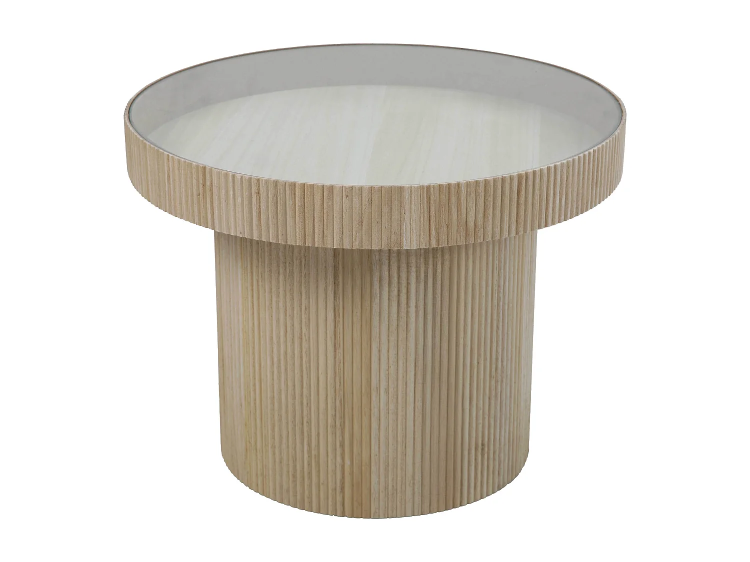 Table basse en MDF, bois et verre trempé