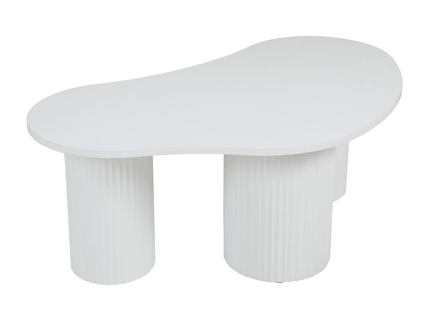 Table basse en MDF décor mélaminé blanc