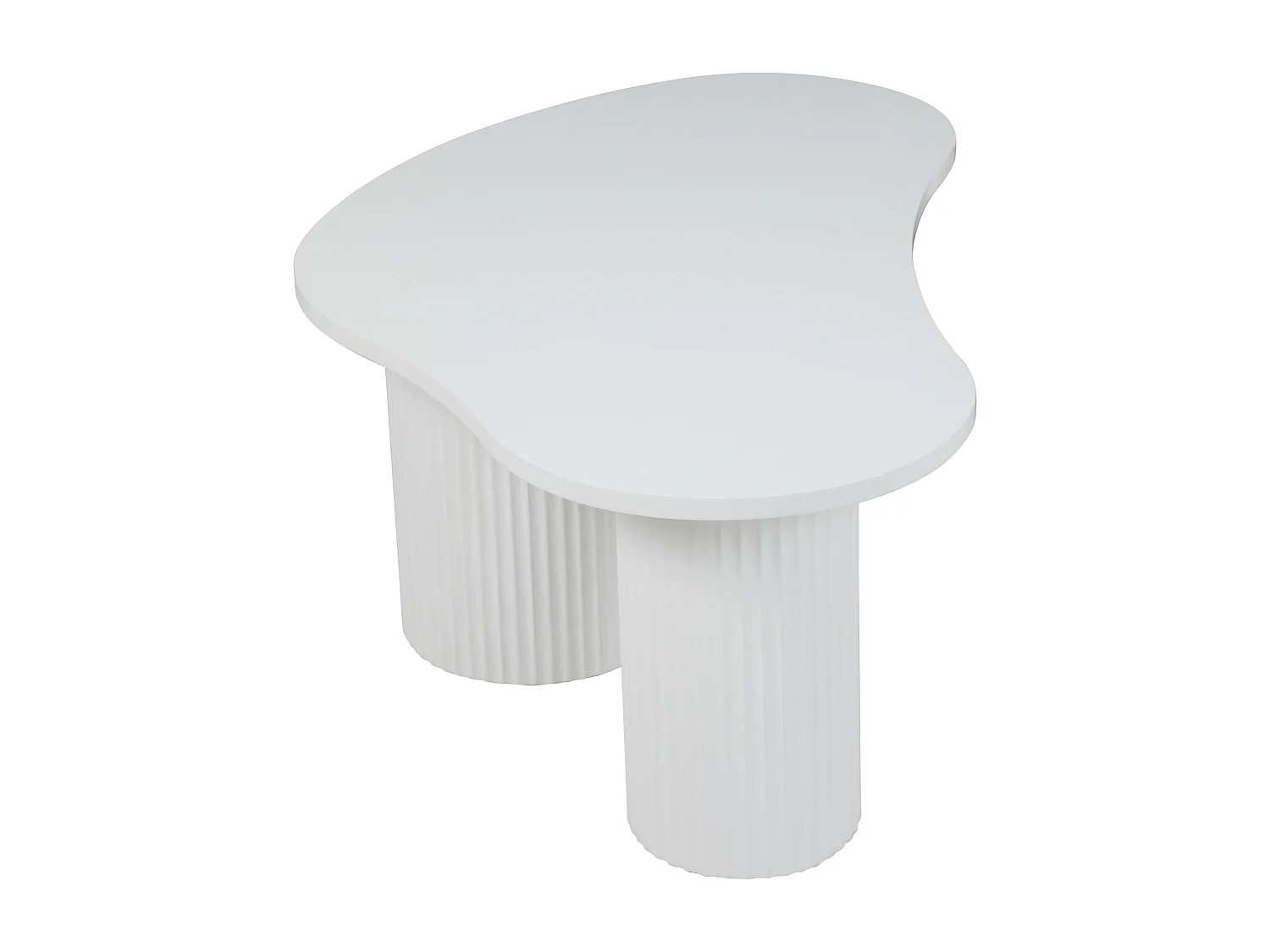 Table basse en MDF décor mélaminé blanc