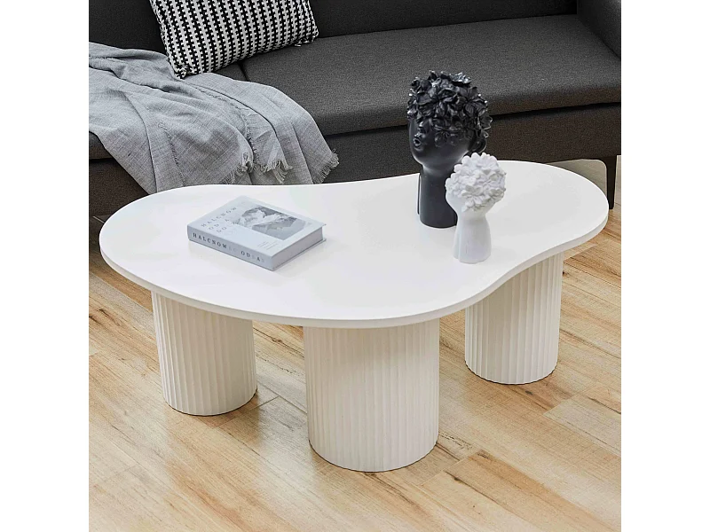 Salontafel in MDF met wit melamine decor
