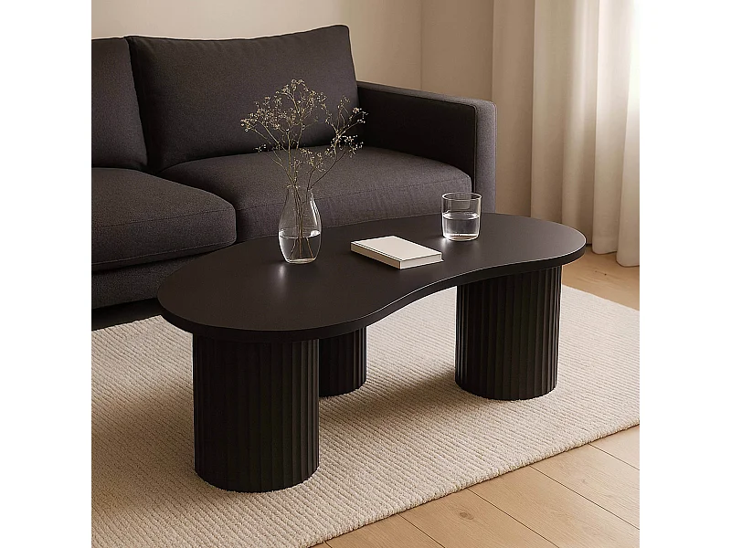 Salontafel in MDF met zwart melamine decor