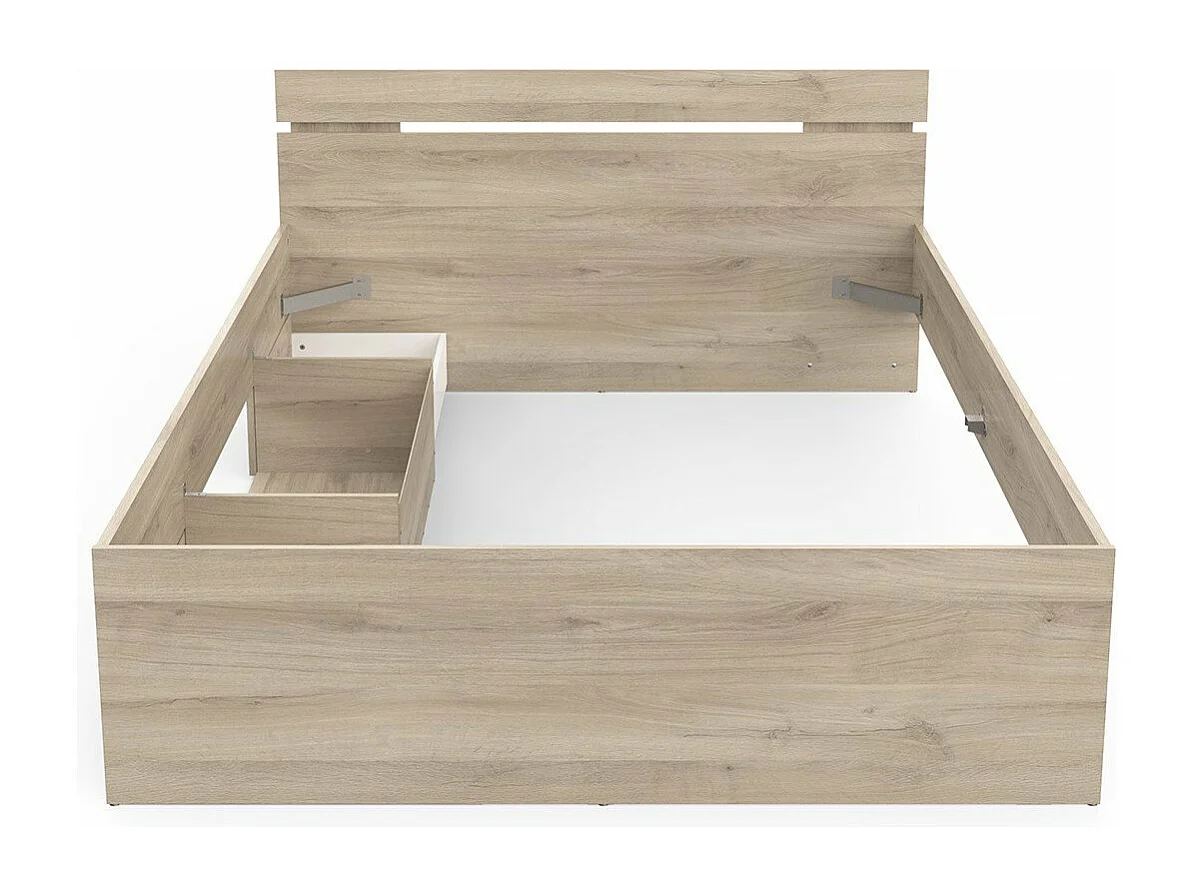 Lit 140X200 cm 2 tiroirs et 1 niche L204,3 cm - MICHIGAN