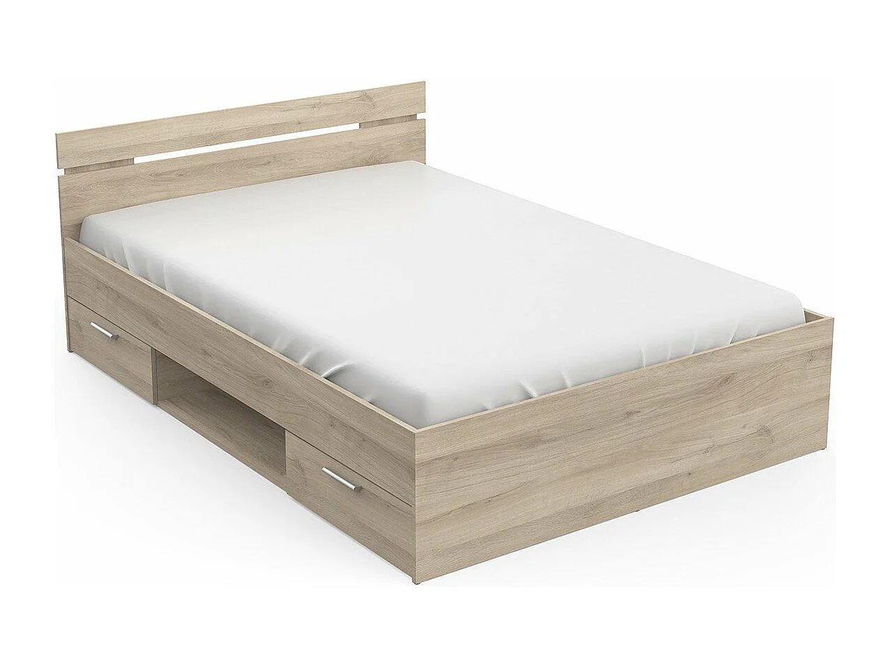 Lit 140X200 cm 2 tiroirs et 1 niche L204,3 cm - MICHIGAN
