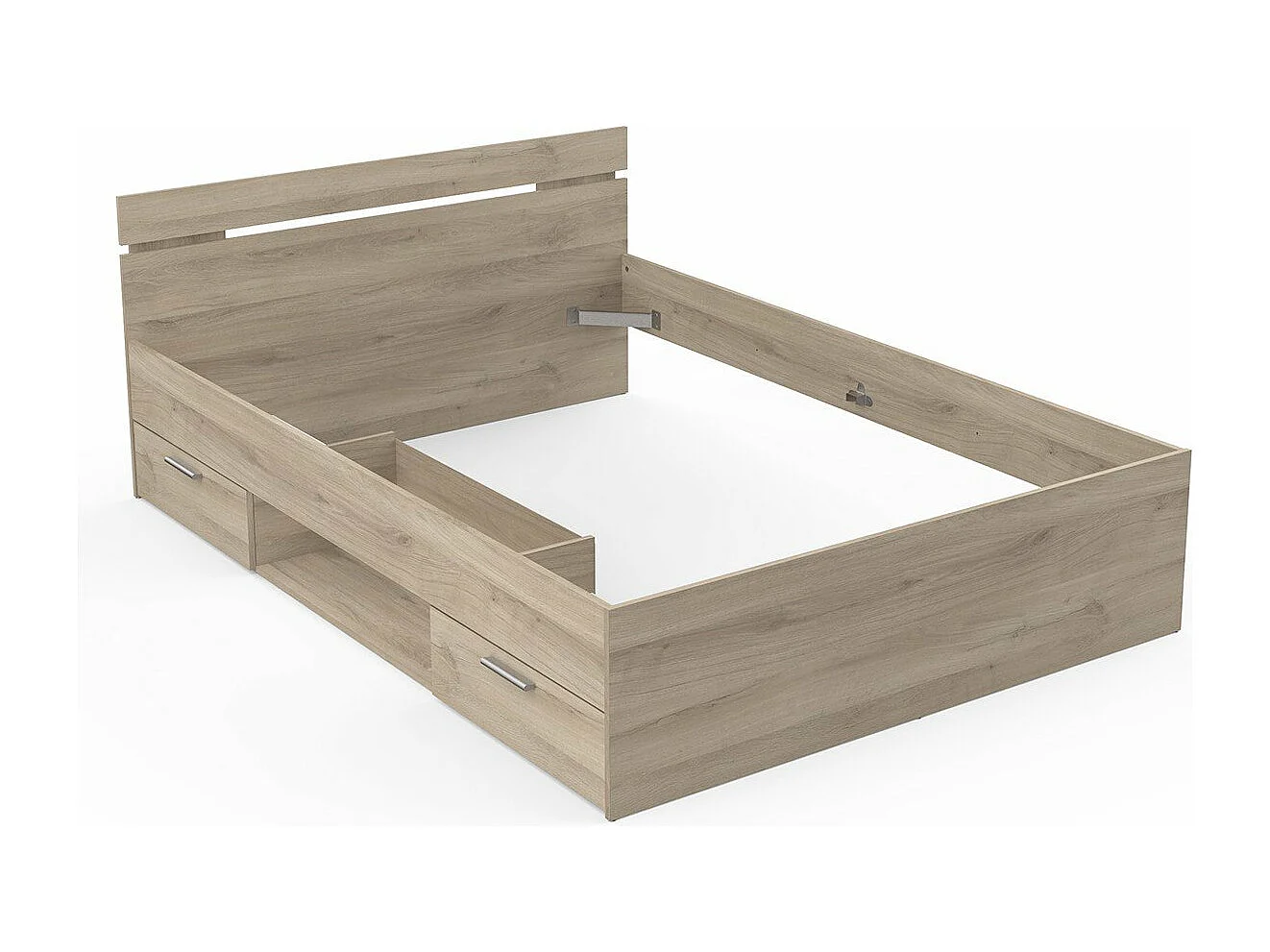 Lit 140X200 cm 2 tiroirs et 1 niche L204,3 cm - MICHIGAN
