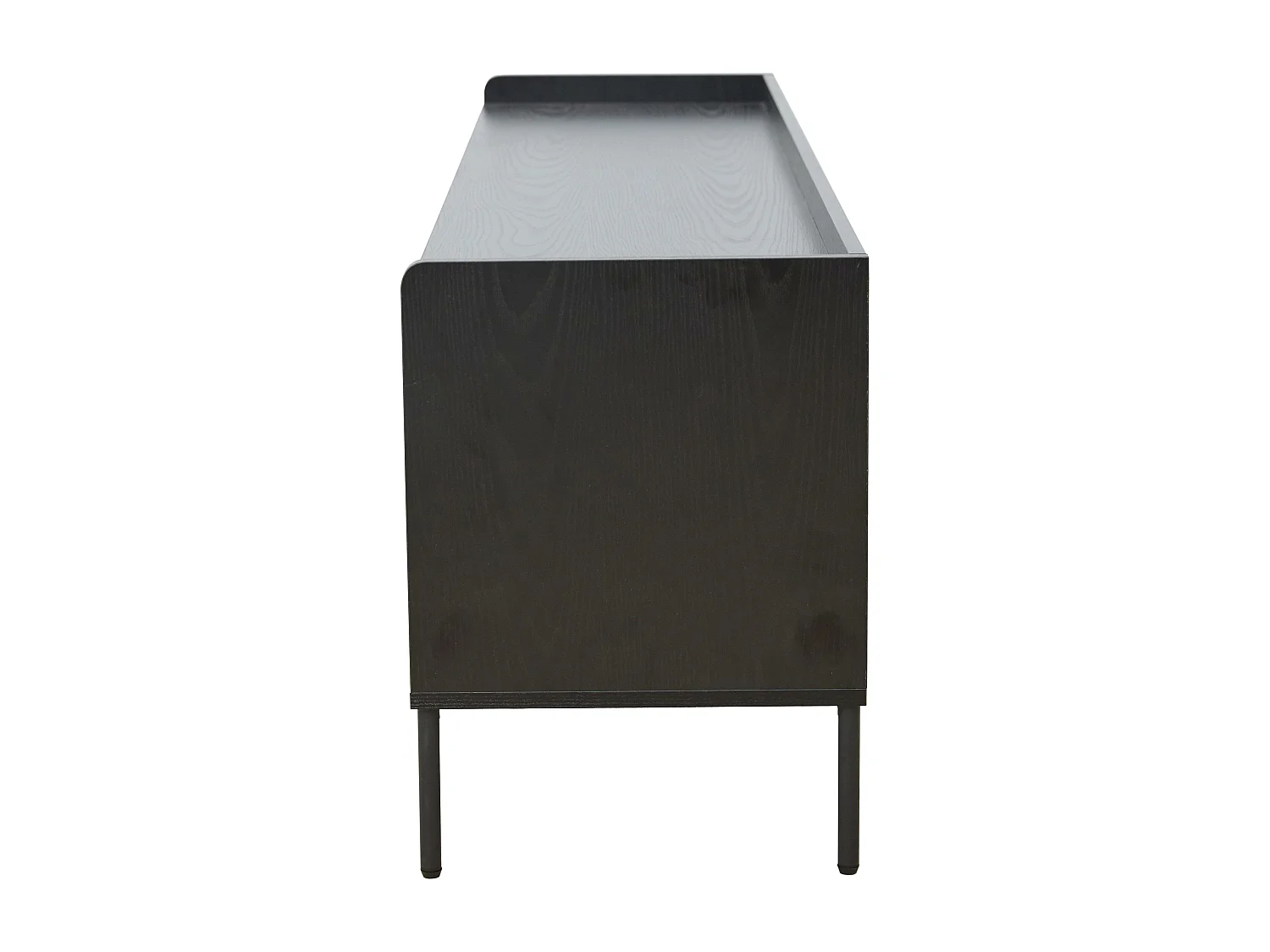 Meuble TV en acier et MDF décor mélaminé 150 cm noir