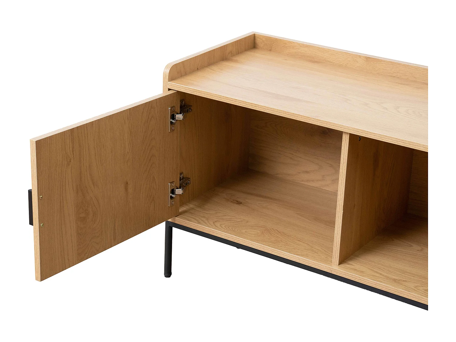 Meuble TV en acier et MDF décor mélaminé 150 cm beige