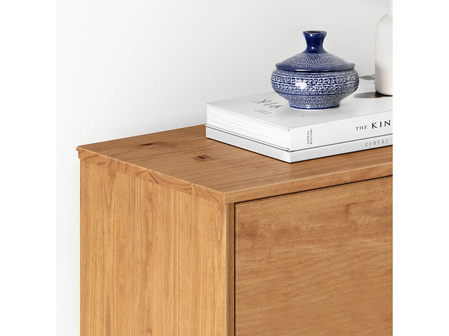 Meuble à chaussures entrée Mikka 2 abattants en bois massif coloris chêne pour jusqu'à 10 paires 59 x 96 x 25 cm