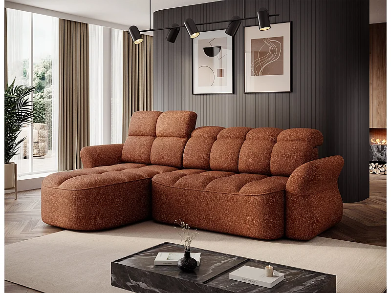 Ecksofa Sophia L/Stoffbezug/Bordeaux