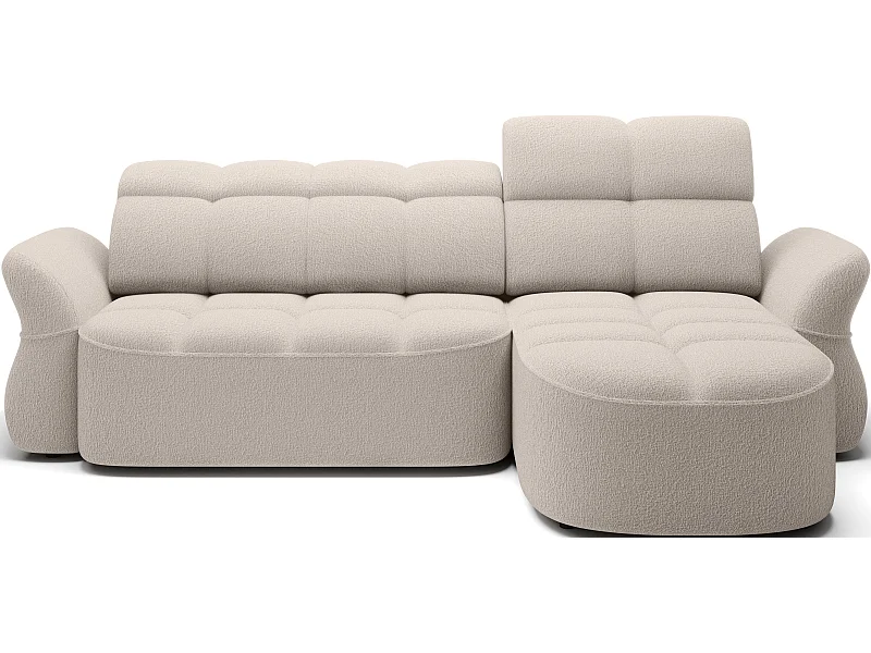 Canapé d’angle tissu CENTURY – Convertible et coffre-Beige-angle droit