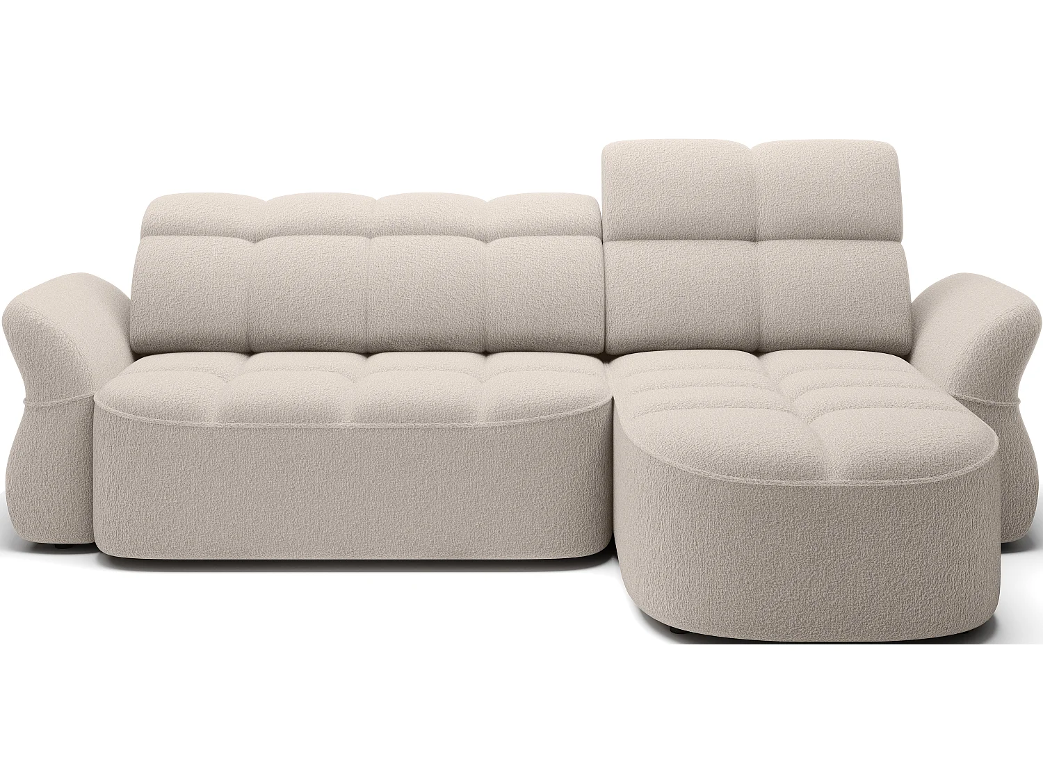 Canapé d’angle tissu CENTURY – Convertible et coffre-Beige-angle droit