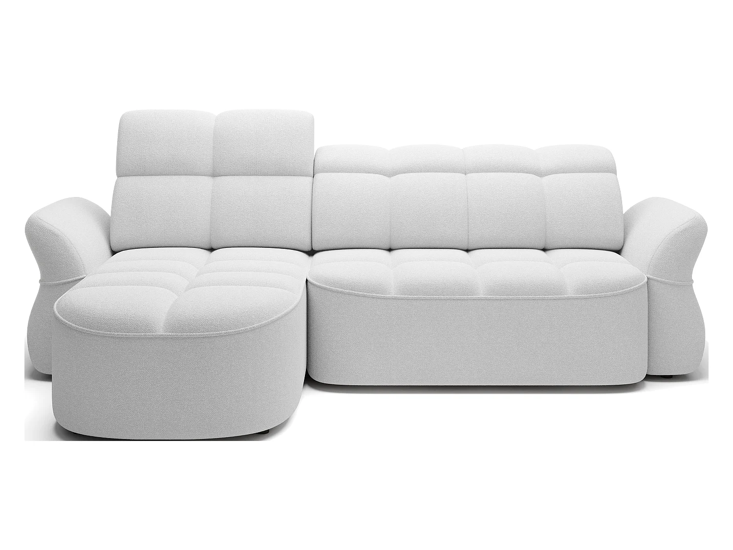 Canapé d’angle tissu CENTURY – Convertible et coffre-Blanc-angle gauche