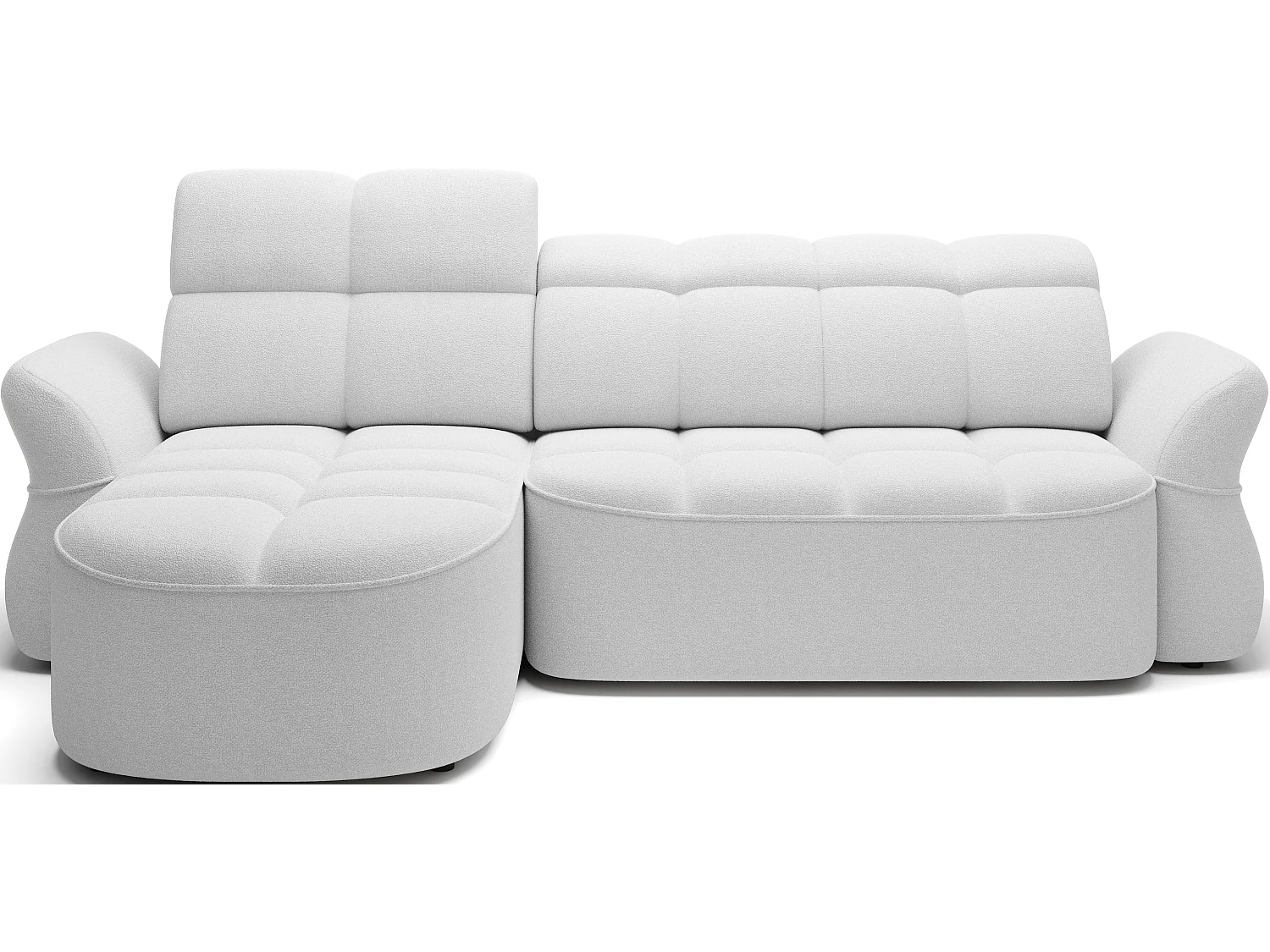 Canapé d’angle tissu CENTURY – Convertible et coffre-Blanc-angle gauche