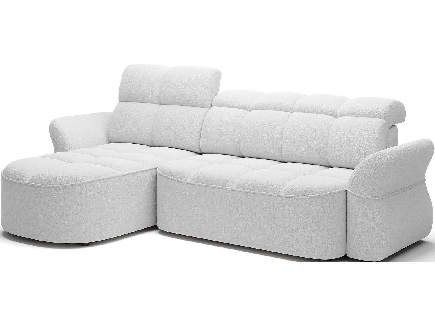 Canapé d’angle tissu CENTURY – Convertible et coffre-Blanc-angle gauche