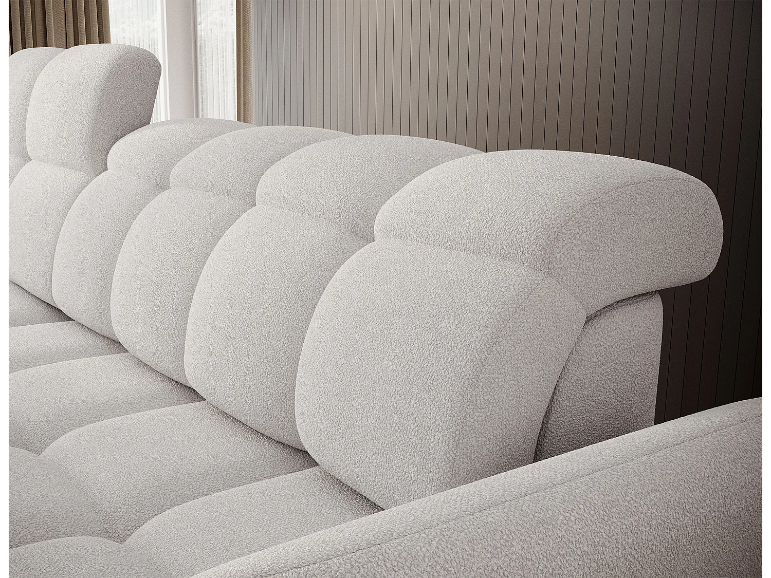 Canapé d’angle tissu CENTURY – Convertible et coffre-Blanc-angle gauche