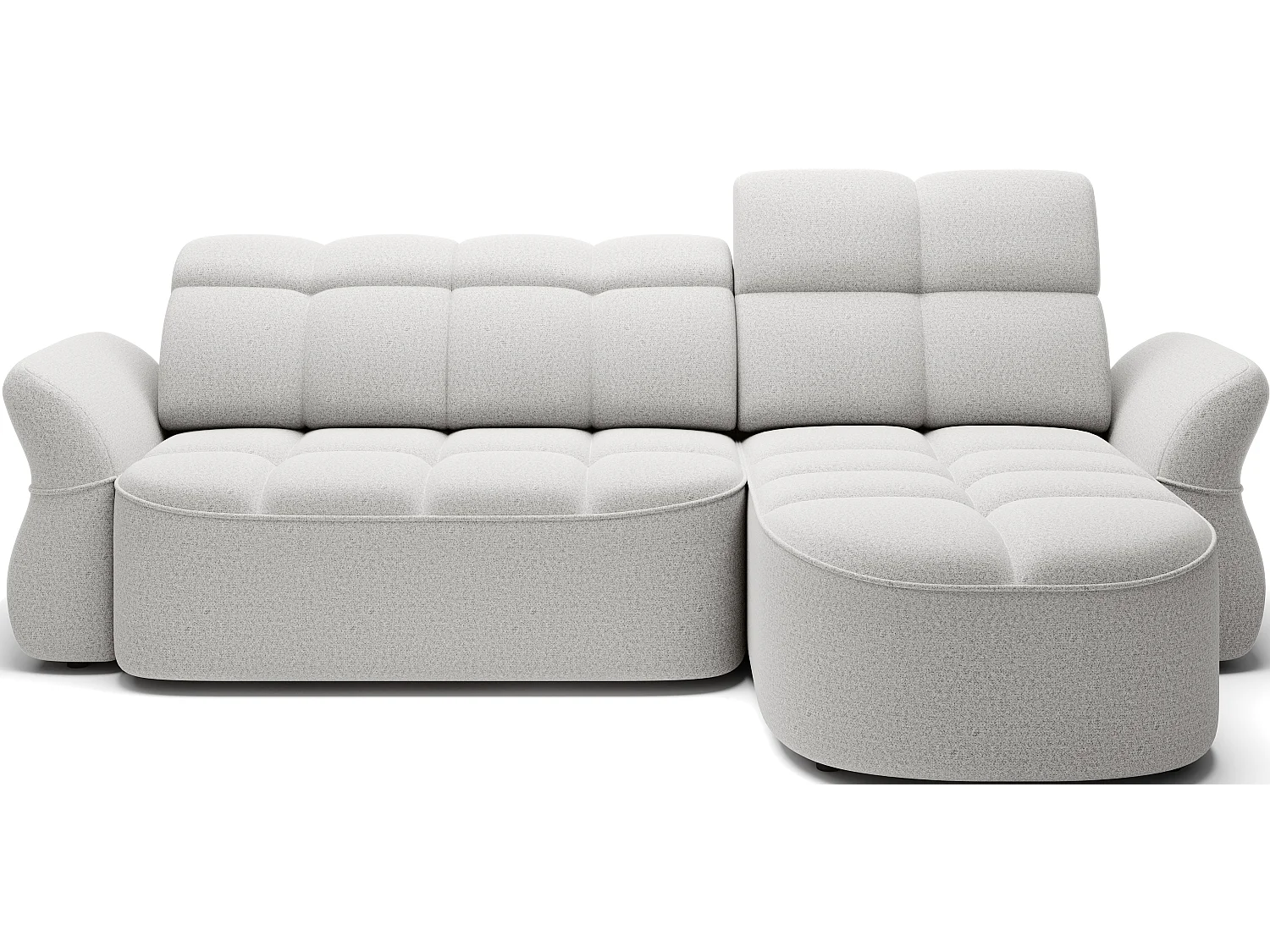 Canapé d’angle tissu CENTURY – Convertible et coffre-Gris perle-angle droit