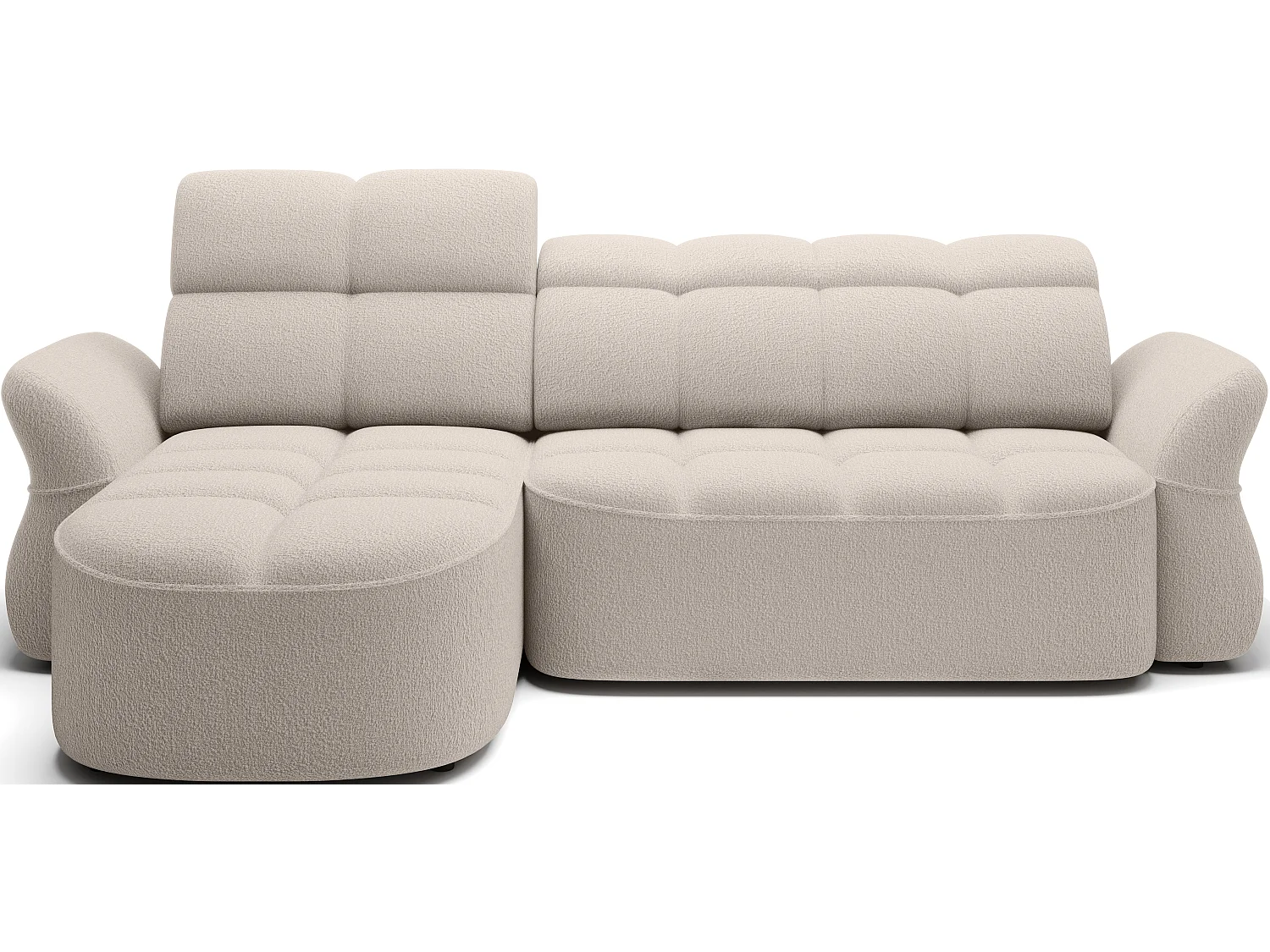 Canapé d’angle tissu CENTURY – Convertible et coffre-Beige-angle gauche