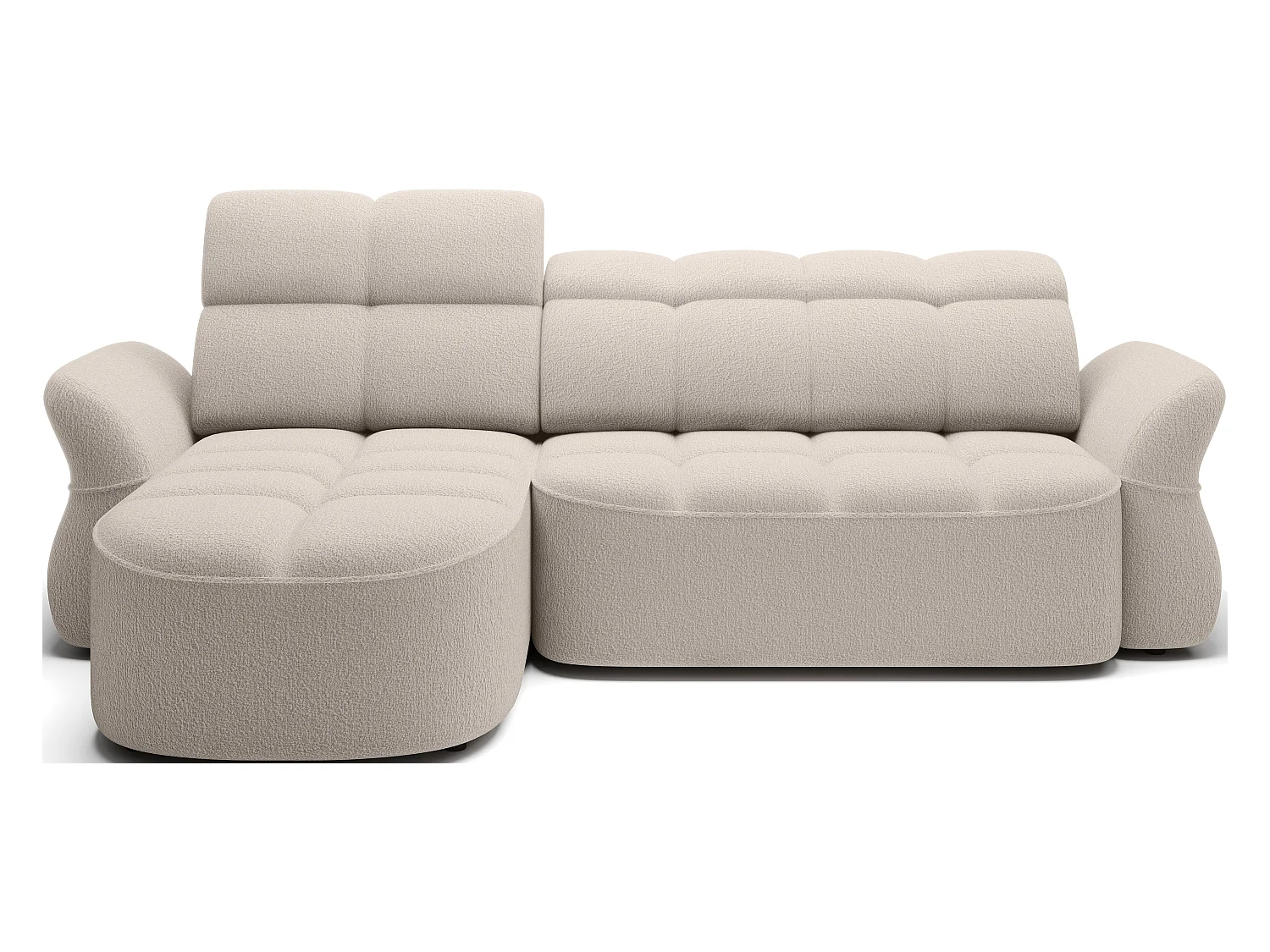 Canapé d’angle tissu CENTURY – Convertible et coffre-Beige-angle gauche
