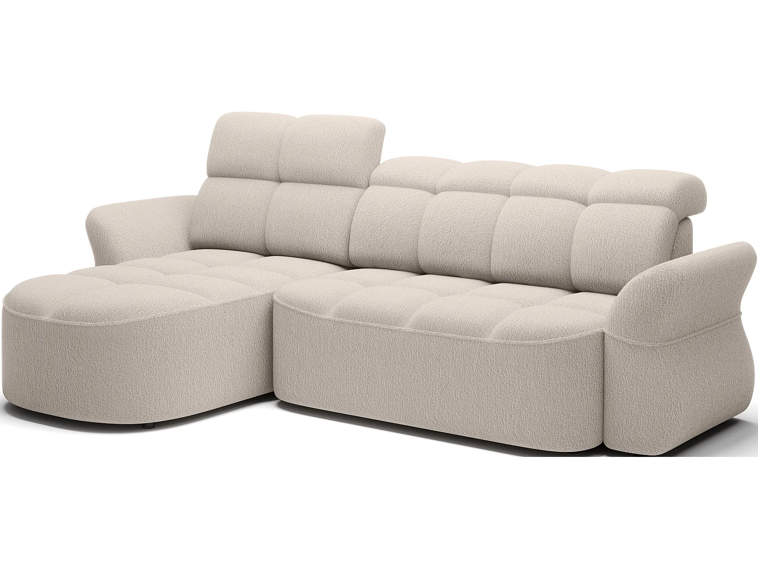 Canapé d’angle tissu CENTURY – Convertible et coffre-Beige-angle gauche