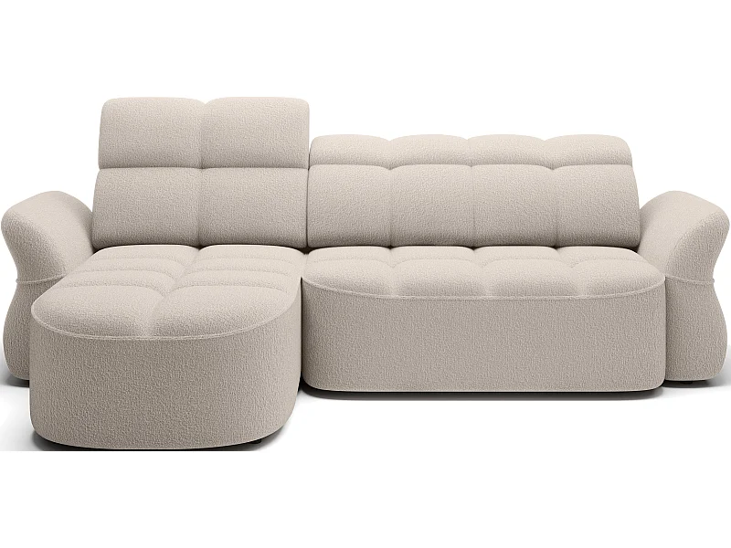 Canapé d’angle tissu CENTURY – Convertible et coffre-Beige-angle gauche