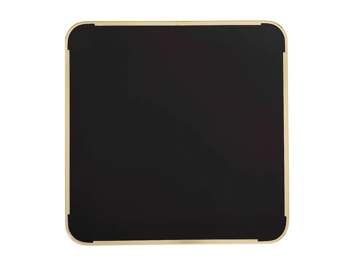 Table à manger 60 x 60 cm pied argent et revêtement noir/doré