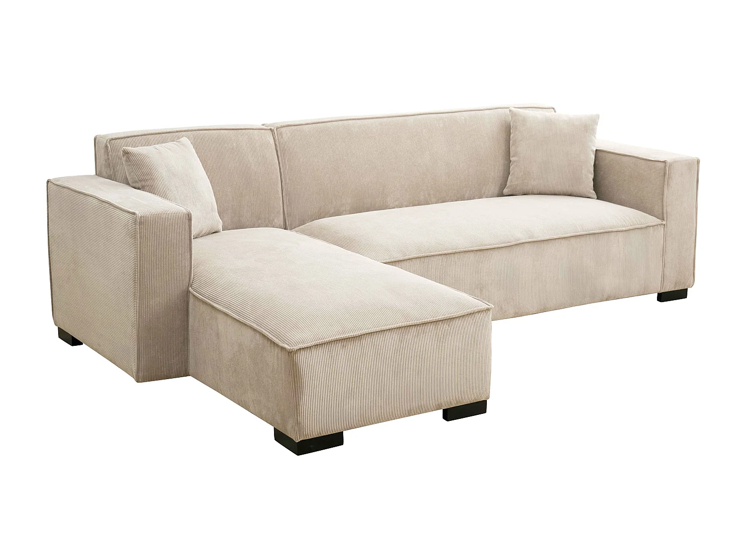 Vaste 3-zits hoekbank met chaise longue links in ecru L 247 cm