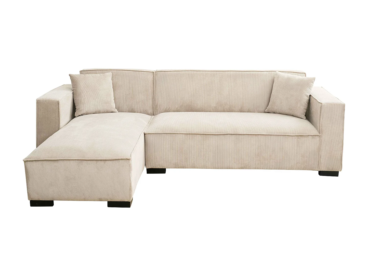 Vaste 3-zits hoekbank met chaise longue links in ecru L 247 cm