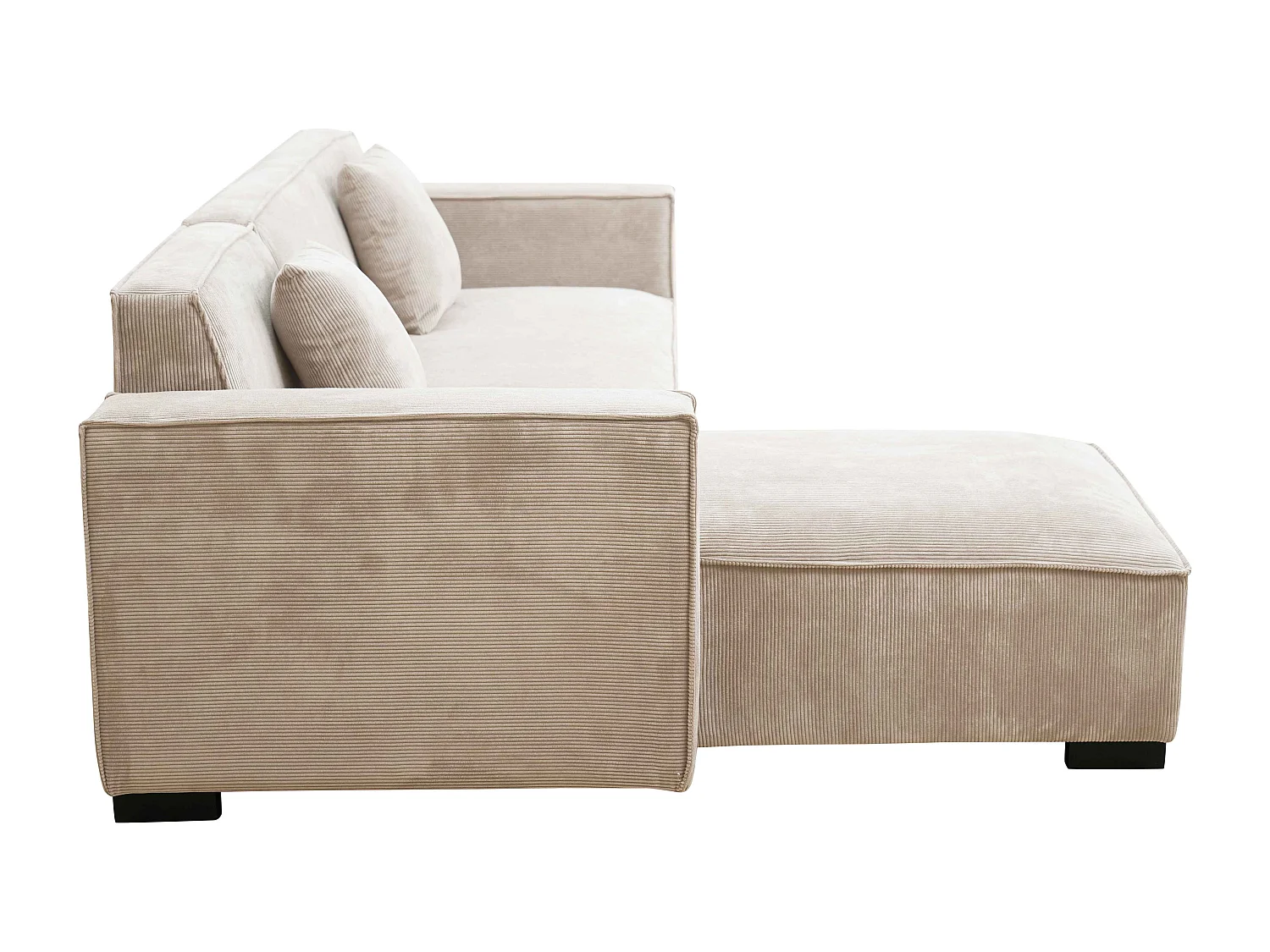 Vaste 3-zits hoekbank met chaise longue links in ecru L 247 cm