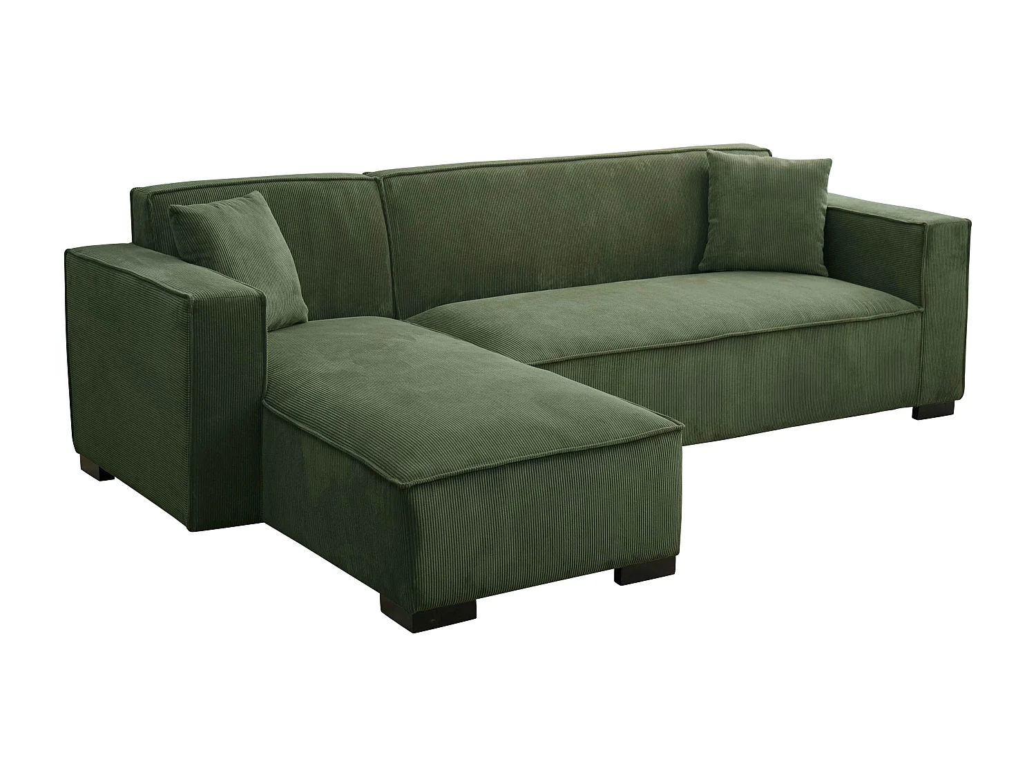 Canapé d'angle gauche 3 places gauche vert kaki L 247 cm