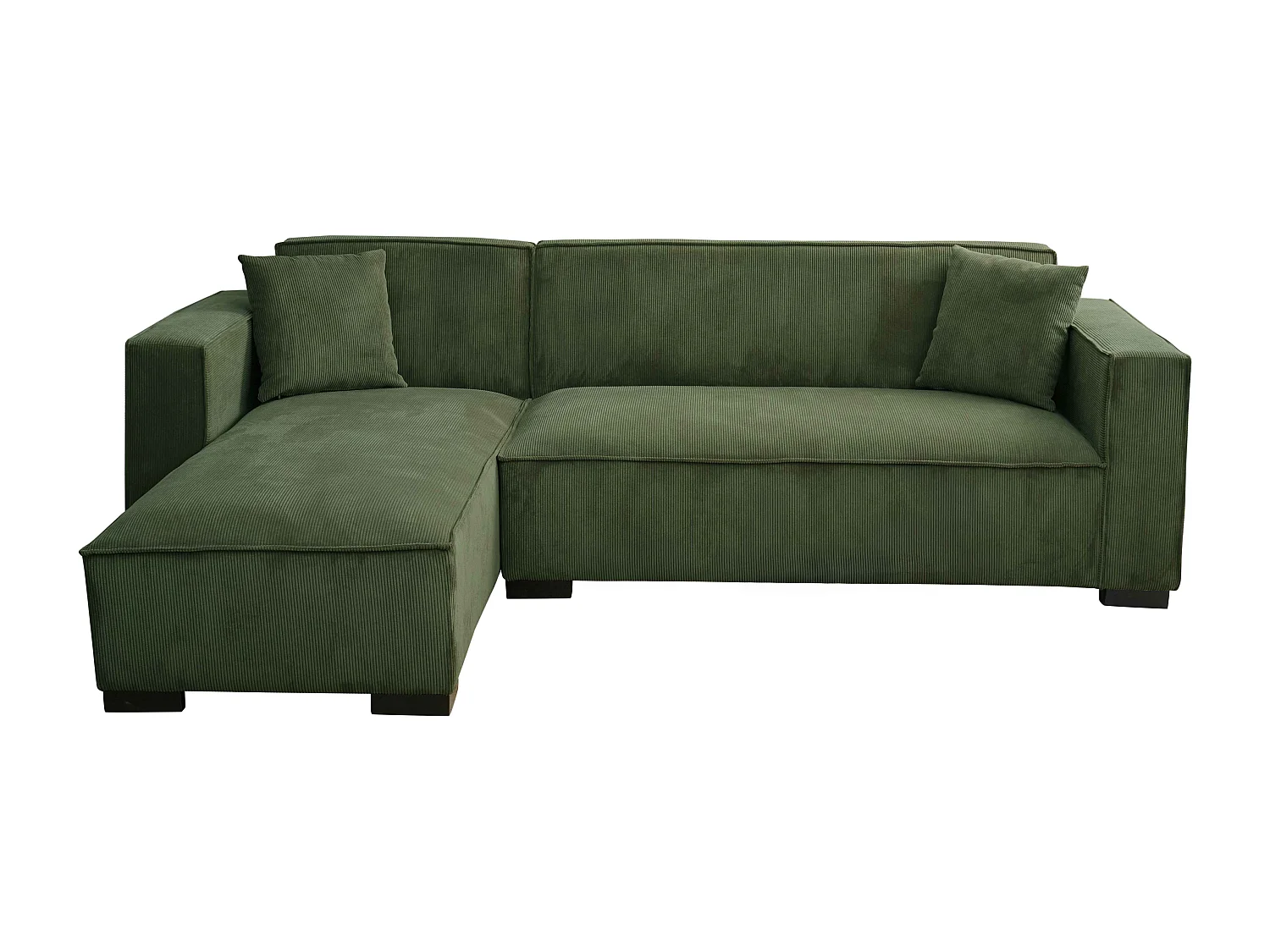 Canapé d'angle gauche 3 places gauche vert kaki L 247 cm