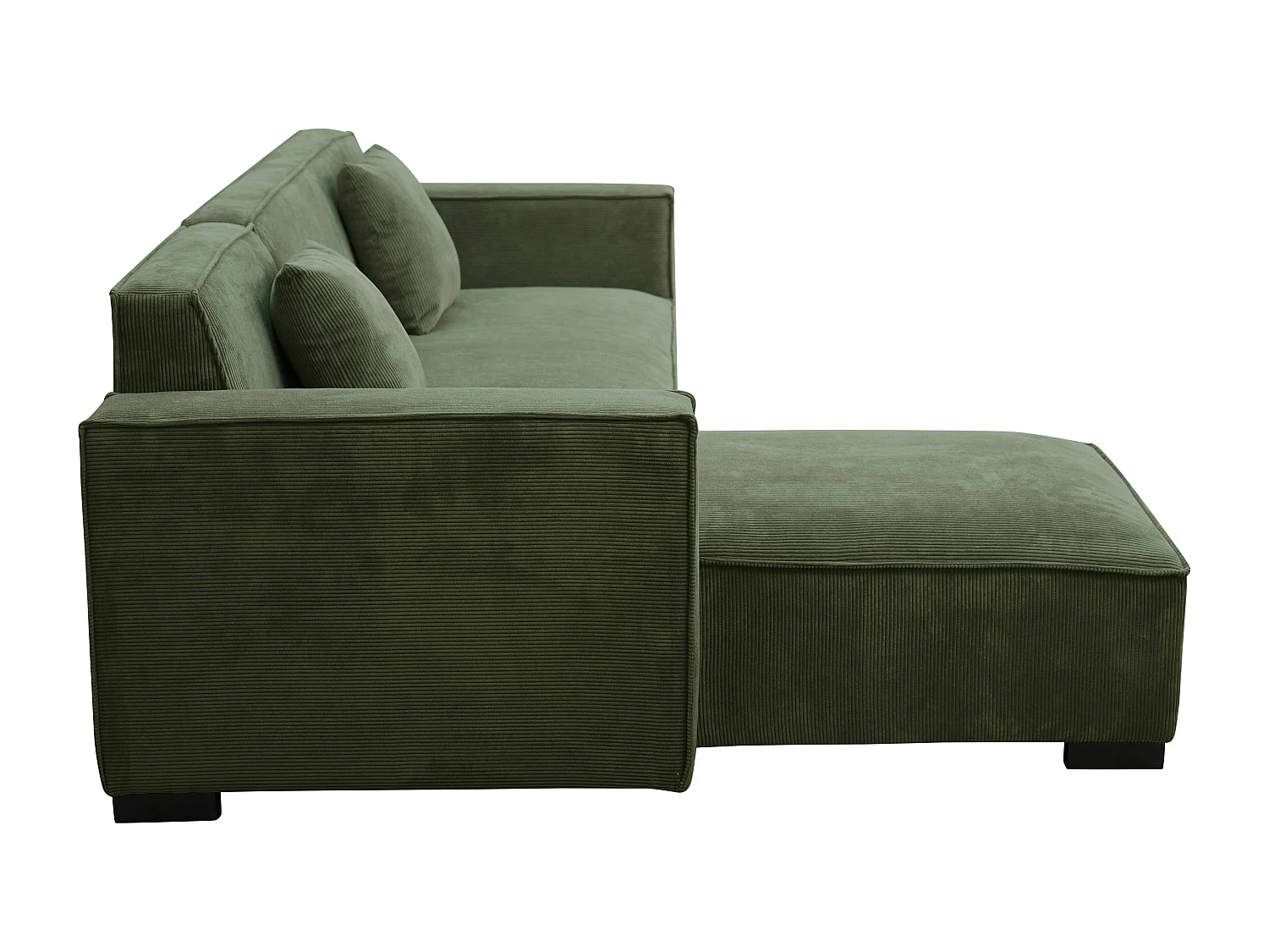 Canapé d'angle gauche 3 places gauche vert kaki L 247 cm