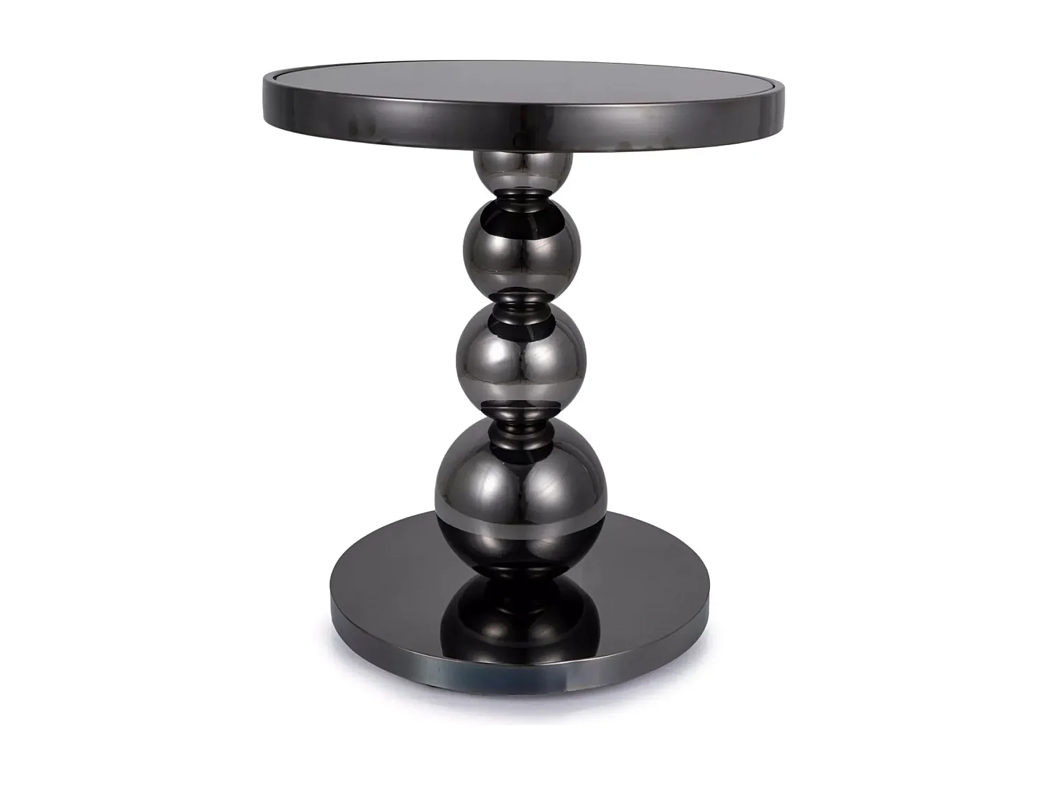 Tavolino Carla/Vetro e acciaio inox/Nero